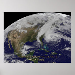 Satellitenansicht des Hurrikans Sandy 60x40 Poster