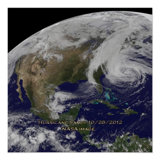 Satellitenansicht des Hurrikans Sandy Poster (Vorderseite)