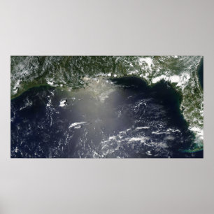 Satellitenansicht des Ölleckens Poster