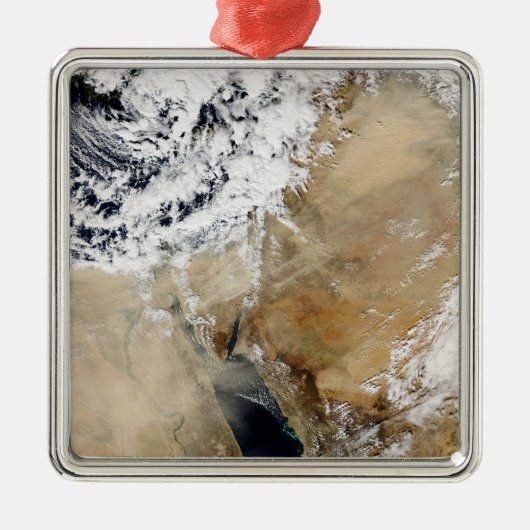 Satellitenansicht des östlichen Mittelmeers Silbernes Ornament (Vorne)