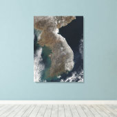 Satellitenansicht des Schneefalls Leinwanddruck (Insitu (Holzboden))