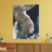 Satellitenansicht des Schneefalls Leinwanddruck (Insitu (Wohnzimmer))