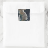 Satellitenansicht des Schneefalls Quadratischer Aufkleber (Tasche)