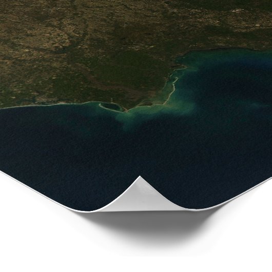 Satellitenansicht des Südosten-Staat Poster (Ecke)