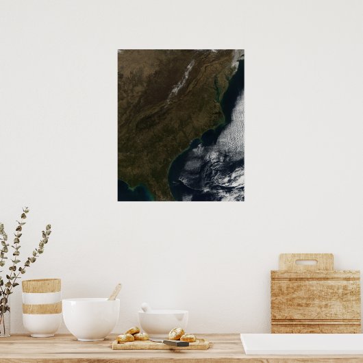 Satellitenansicht des Südosten-Staat Poster (Küche)