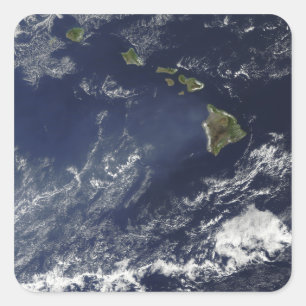 Satellitenansicht des vulkanischen Nebels Quadratischer Aufkleber