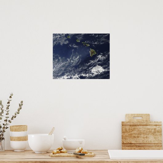 Satellitenansicht des Vulkannebels Poster (Küche)