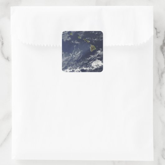 Satellitenansicht des Vulkannebels Quadratischer Aufkleber (Tasche)