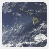 Satellitenansicht des Vulkannebels Quadratischer Aufkleber (Vorderseite)