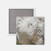 Satellitenansicht des Westerns Vereinigte Staaten Magnet (Vorderseite/Rückseite)