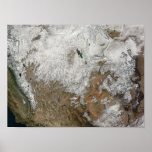 Satellitenansicht des Westerns Vereinigte Staaten Poster