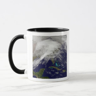 Satellitenansicht eines enormen Wintersturms Tasse