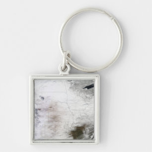 Satellitenansicht eines enormen Wintersturms über Schlüsselanhänger