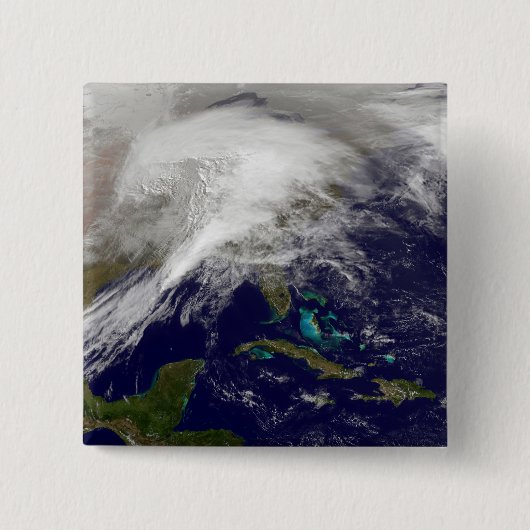 Satellitenansicht eines massiven Wintersturms Button (Vorderseite)