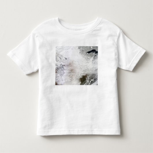 Satellitenansicht eines massiven Wintersturms über Kleinkind T-shirt (Vorderseite)