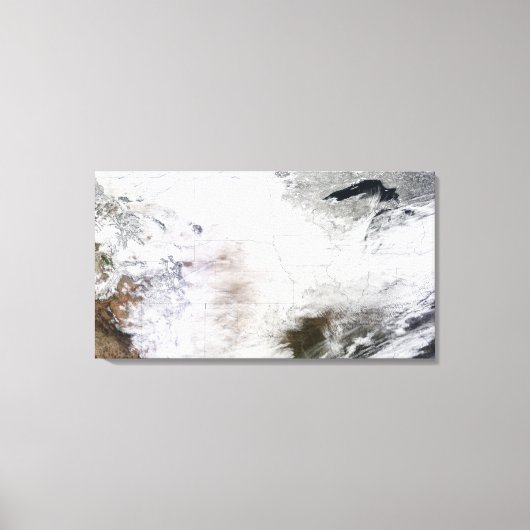 Satellitenansicht eines massiven Wintersturms über Leinwanddruck (Vorderseite)