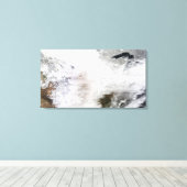 Satellitenansicht eines massiven Wintersturms über Leinwanddruck (Insitu (Holzboden))