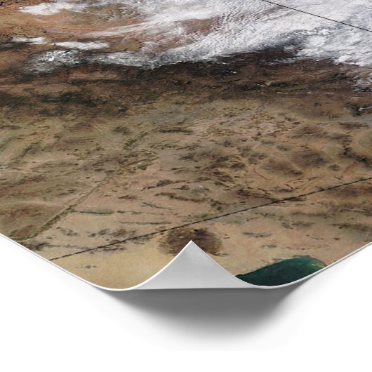 Satellitenansicht eines massiven Wintersturms über Poster (Ecke)