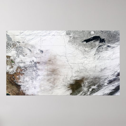 Satellitenansicht eines massiven Wintersturms über Poster (Vorne)