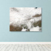 Satellitenansicht eines schweren Wintersturms Leinwanddruck (Insitu (Holzboden))