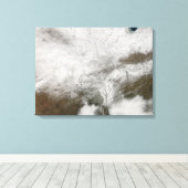 Satellitenansicht eines schweren Wintersturms Leinwanddruck (Insitu (Holzboden))