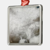 Satellitenansicht eines schweren Wintersturms Ornament Aus Metall (Links)