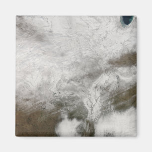 Satellitenansicht eines strengen Wintersturms Magnet