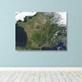 Satellitenansicht Frankreichs Leinwanddruck (Insitu (Holzboden))