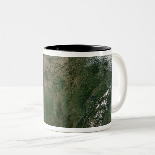 Satellitenansicht Frankreichs Zweifarbige Tasse (VorderseiteRechts)