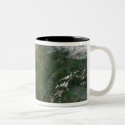 Satellitenansicht Frankreichs Zweifarbige Tasse (Rechts)