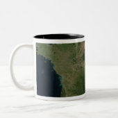 Satellitenansicht Frankreichs Zweifarbige Tasse (Links)