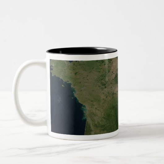 Satellitenansicht Frankreichs Zweifarbige Tasse (Links)