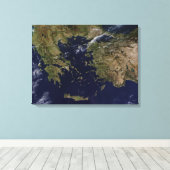 Satellitenansicht Griechenlands und der Türkei Leinwanddruck (Insitu (Holzboden))