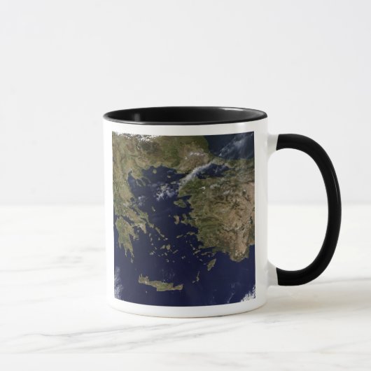 Satellitenansicht Griechenlands und der Türkei Tasse (Rechts)