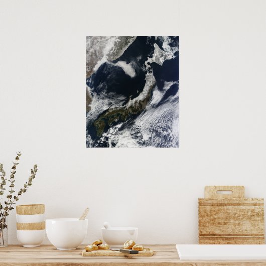 Satellitenansicht Japans Poster (Küche)