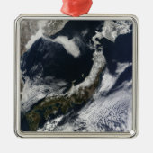 Satellitenansicht Japans Silbernes Ornament (Vorne)