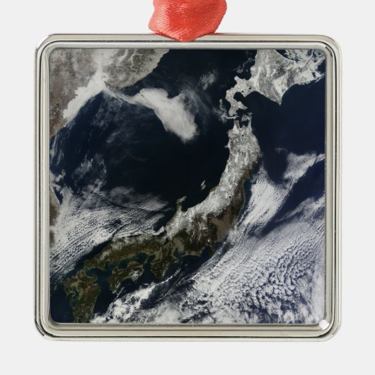 Satellitenansicht Japans Silbernes Ornament (Vorne)