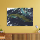 Satellitenansicht Kubas Leinwanddruck (Insitu (Wohnzimmer))