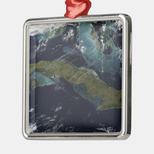 Satellitenansicht Kubas Silbernes Ornament (Links)