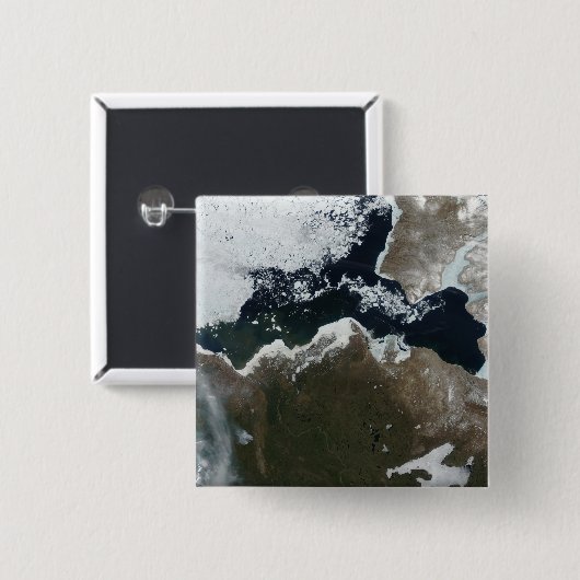 Satellitenansicht Nordwestkanadas Button (Vorne & Hinten)