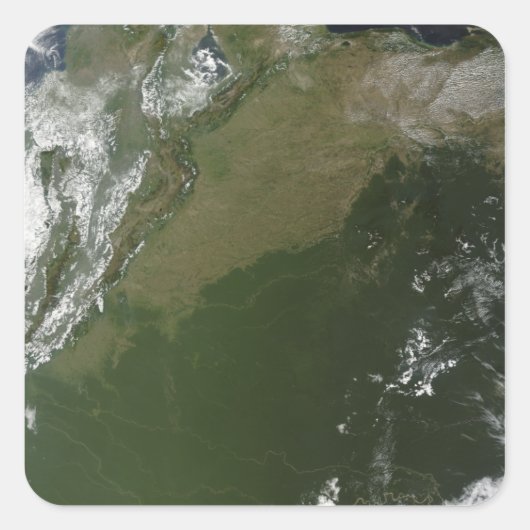 Satellitenansicht Ostkolumbiens Quadratischer Aufkleber (Vorderseite)