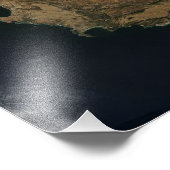 Satellitenansicht Südafrikas Fotodruck (Ecke)