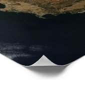Satellitenansicht Südafrikas Poster (Ecke)