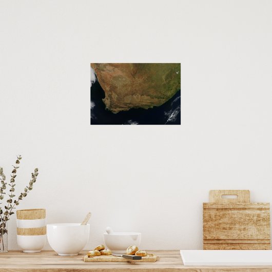 Satellitenansicht Südafrikas Poster (Küche)