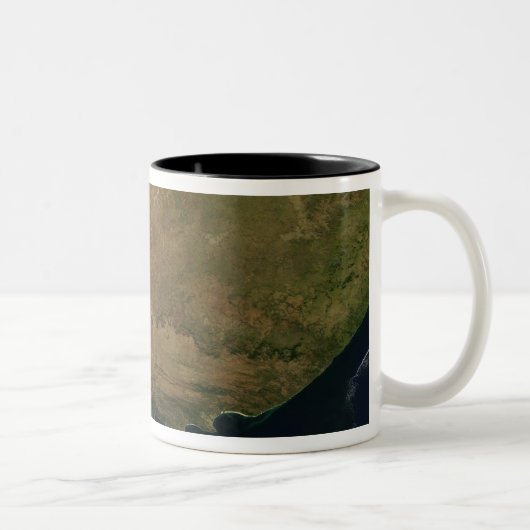 Satellitenansicht Südafrikas Zweifarbige Tasse (Rechts)