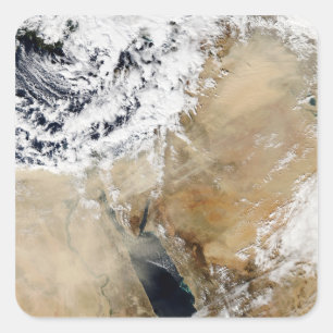 Satellitenansicht vom Ostmittelmeer Quadratischer Aufkleber