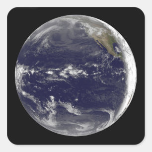 Satellitenansicht von Erde Quadratischer Aufkleber