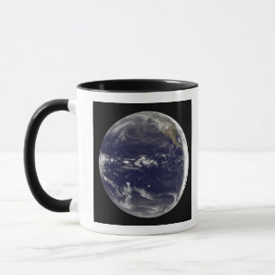Satellitenansicht von Erde Tasse