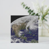 Satellitenansicht von Hurrikan Sandy Einladung (Stehend Vorderseite)