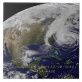 Satellitenansicht von Hurrikan Sandy Fliese (Vorderseite)